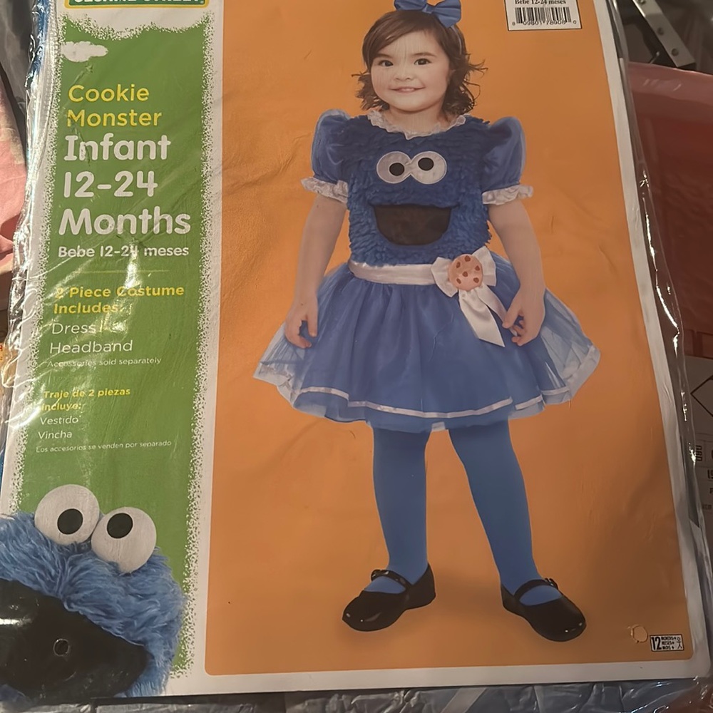 12 24 mo COOKIE MONSTER COSTUME NEW SESAME STREET
